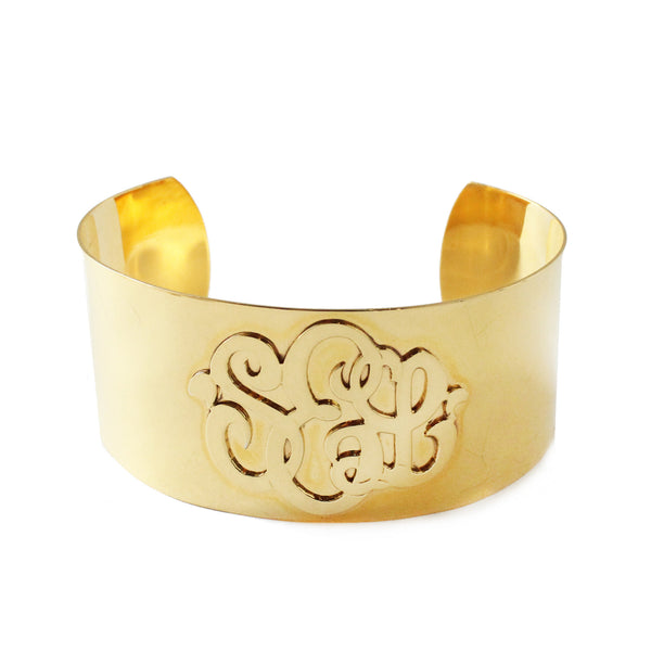 Circle Monogram Spring Cuff Bracelet