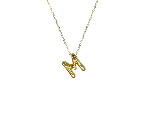 Bubble Initial Letter Necklace