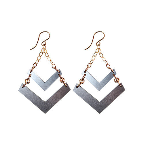 I found this at #moonandlola! - Acrylic Chevron Earrings Gunmetal