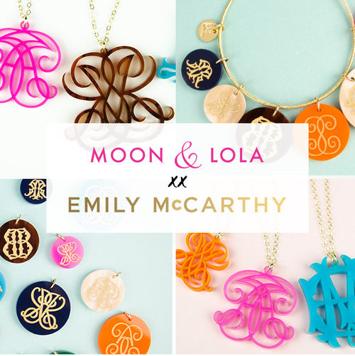 Moon and Lola xx Emily McCarthy Keychain Interlocking Font