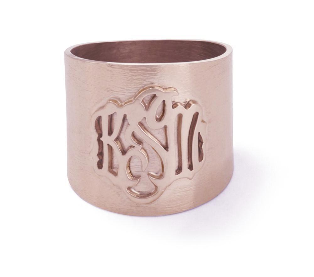 Moon and Lola - Cheshire Hand-cut Monogram on a Twisted Bangle