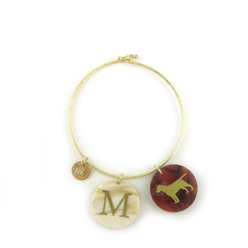 Moon and Lola xx Emily McCarthy Hatherly Engraved Charm Bracelet  Interlocking Font