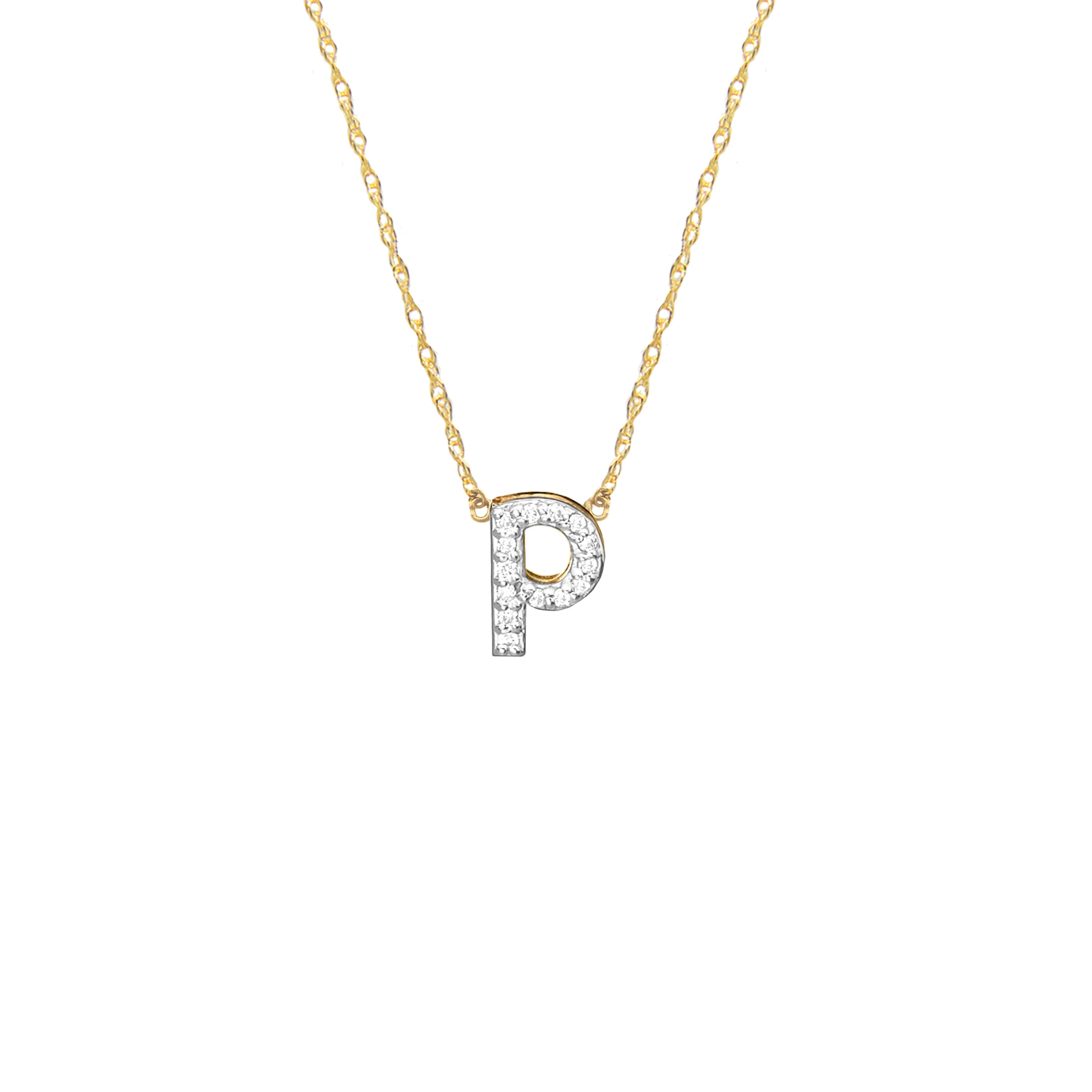 14K Gold Cheshire Handcut Monogram Necklace