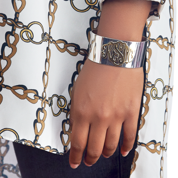 Louis Vuitton L to V Bracelet Silver Metal